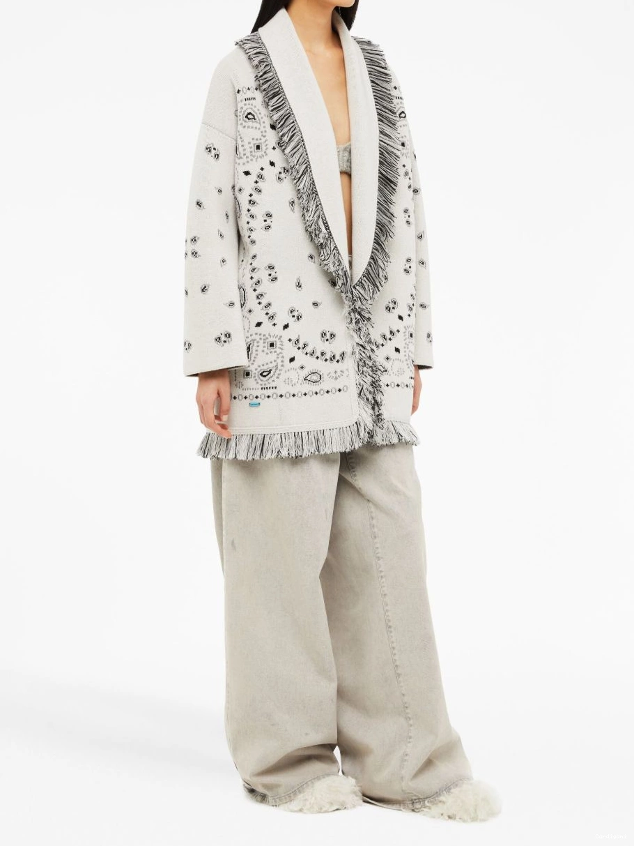 Cheap cardigan cashmere Jacquard Alanui Women fringed Bandana 0725